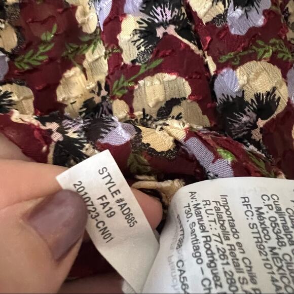 Madewell Drawstring Ruffle-Hem Top in Viola Floral - Picture 12 of 12